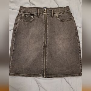 GAP Charcoal Denim Zip Up Pencil Skirt